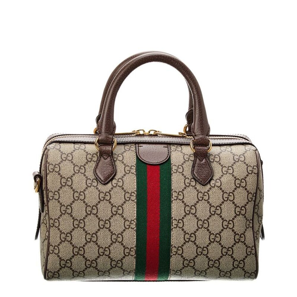 Gucci Ophidia Gg Small Top Handle Gg Supreme Canvas & Leather Bag, Brown - Picture 2 of 5